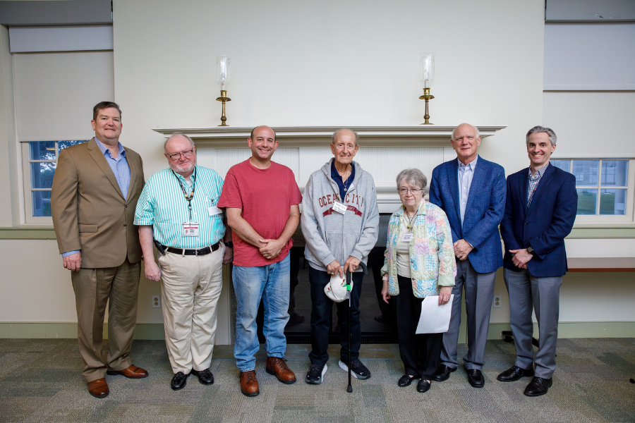 (From left) James Hazlett, MSN, RN, NE-BC; James Fitzgerald; Anthony Coco, Fundraising Chair, and Tony Coco, both of La Famiglia dei Fratelli; Elly Reinhardt; Martin Ogletree; and Michael McCormick.